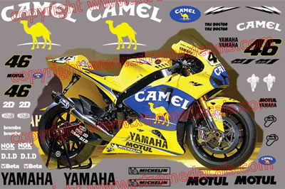 Yamaha R1 and R6 2006 Camel Race Decal Set